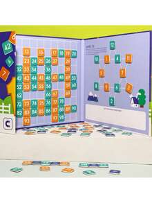 Kids Magnetic 1-100 Digit Board Set: 1-100 Math Operation Educational Toy For 3-8 Years Old, Foldable Playboard With Colorful Digital Blocks For Home & Travel Learning