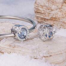 WOSTU 1个925纯银哑光雪花企鹅吊坠，配硅胶隔珠，适合女士手链，时尚DIY饰品礼品 - 銀色 - 查看 6