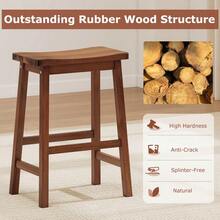 Saddle-Seat Counter Height Stools Set Of 2 Backless Barstools With Curved Seat - 核桃 - 查看 5