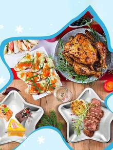 1/5件套创意星形餐盘，加厚星形设计，多件套装，适用于生日派对、蛋糕和小吃服务、节日聚会、摄影道具、独立日、生日开胃菜、甜点 - 彩色 - 查看 5