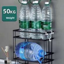 Platzsparendes Badezimmer-Regal über der Toilette - Aufbewahrungsregal aus Kohlenstoffstahl, ohne Bohren zu installieren, Shampoo- und Duschgel-Organizer, modernes schwarzes Design, ideal für kompakte Badezimmerorganisation, Badezimmeraufbewahrung und Regale