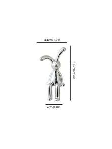 1pc Modern Silver Decorative Rabbit Figurine, Multipurpose Decor For Home, Kitchen, Office, Shelves, Desks, Vanities,Home Decor,Kitchen Decor Decor,Room Decor,Christmas Decor,Party Decor,Decorative Crafts,Desk Ornaments,Table Decorative Ornaments,Party Gift Decorations,Christmas Decorations,Christmas Gift. - Silver - View 9