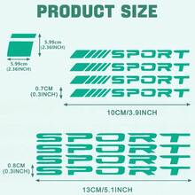 Pincuttee 14pcs Car Decal Stickers,Wheel Rim Decal Sticker,Sport Logo Reflective Stickers,Sport Emblem Car Rear Bumper Sticker,Rear Mirror Decals For Vehicles(Red,14PCS)