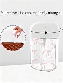 新款领结图案透明PET可重复灌装旅行瓶，香水喷雾瓶，卸妆瓶，保湿瓶，适用于指甲油卸妆液、爽肤水和卸妆液，可重复使用，旅行必备，完美旅行配件，节日礼物，圣诞礼物，新年礼物，送给老师、朋友、爱人的礼物 - 彩色 - 查看 5