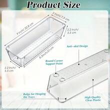 4 piezas Caja de almacenamiento transparente para tazas y cucharas, adecuada para utensilios de cocina y organización del hogar - Multicolor - Ver 6