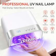 UV LED Nail Lamp, UV Gel Nail Lamp With 4 Smart Toe Nail Timers And Sensors, Adjustable Nail Care Modes - EU C Type Plug(220-240V) - View 3