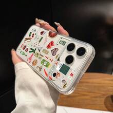 Funda de teléfono a prueba de golpes Funda de teléfono: Collage estético verde de vibración italiana Funda de teléfono transparente para iPhone 17 16 11 15 14 13 12 Pro Max Air Plus Funda de teléfono Regalos para mujeres y adolescentes Funda de teléfono suave y ligera a prueba de golpes - 1 pieza - Ver 2
