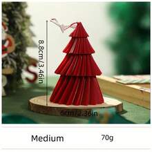 1pc 4-Tier Christmas Tree Shaped Candle, Scented Candle Decor For Birthday Party, Home Tabletop, Large/Medium/Small Size Candle, Holiday Gift - Multicolor - View 6