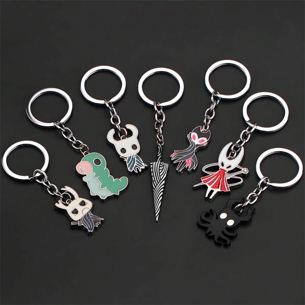Hollow Knight Keychain-The Hollow Knight/The Knight/Hornet/Judicator/Godseeker/Silkscarab Etc. Game Character Metallic Material Collectible Toy Keychain For Gift & Collect Ornaments