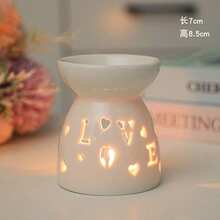 1/2PCS，精致迷你香薰炉，白色镂空陶瓷炉，《2.7inchX3.4inch》，花爱月亮星星香炉烛台，加热烛台，精油炉香薰，芳香疗法，适合家庭，情人节，派对，万圣节派对，怪异，秋季，节日，假期，冬季，度假，节日，假期，房间装饰，礼物 - 彩色 - 查看 5