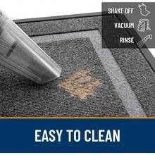 OLANLY - Tapete para puerta delantera para interiores y exteriores impermeable para todas las estaciones todo tipo de clima goma natural resistente resistente a la decoloración perfil bajo fácil - 295x17 - Ver 7