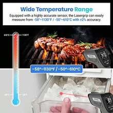 Etekcity Thermometer Temperature Gun -58°F to 1130°F, Laser Temp IR Tool for Cooking, Grill, Pizza Oven, Griddle with Adjustable Emissivity and Max Measure with Color LCD Screen Black(Gary & Black) - Tipo 1 - Ver 3