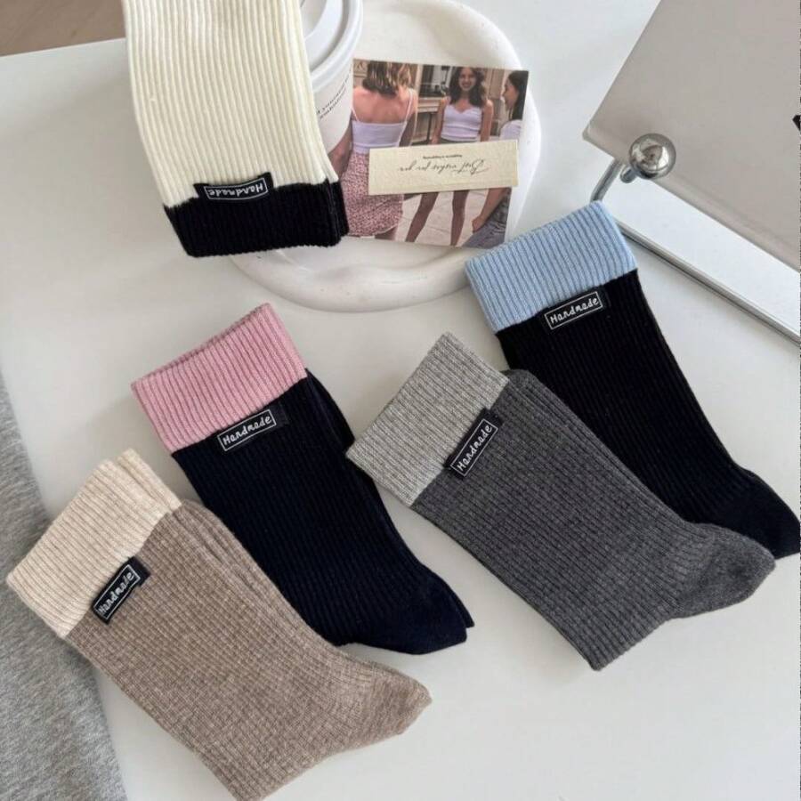 Women Crew Socks - 大紅 - 查看 1