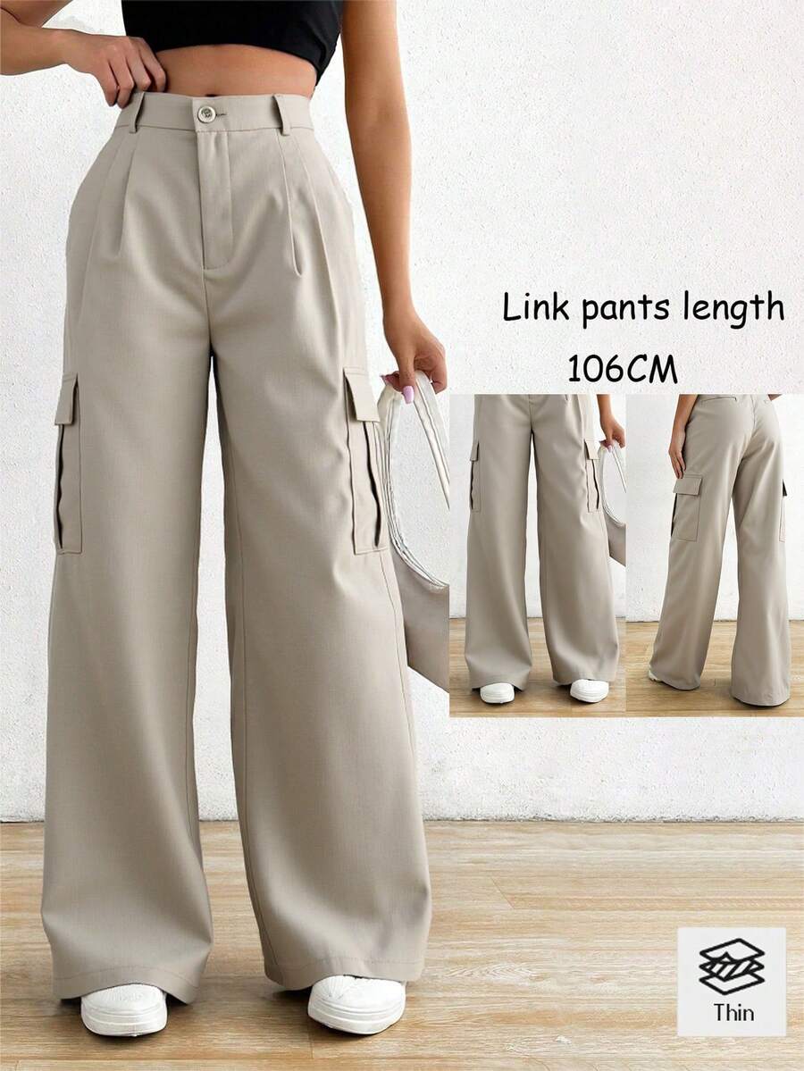 Women Pants - 杏色 - 查看 1