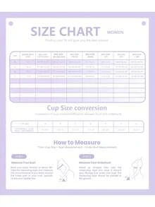 女士米色无缝蕾丝前扣聚拢文胸，无钢圈加厚衬垫，适合小胸，上托文胸，可调节内衣 - 淡紫色 - 查看 5