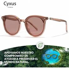 Cyxus Lentes de Sol para Mujeres, Lentes Polarizados Mujeres Lente Retro Protección UV para Conducir, Viajar, Compras - 01-Montura Marrón Lente Marrón 1945 - Ver 5