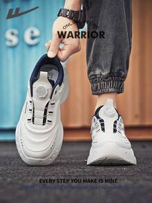 Warrior Comfortable Street Style Thick Soled Men's Shoes Autumn And Winter Comfortable Running Shoes Modest Style Casual Yet Sleek Sneakers Applicable Throughout The Year Wear-Resisting All-Day Wear Training Sneakers