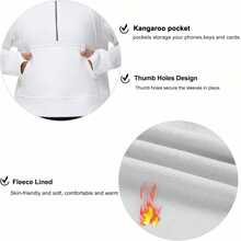 ¡RecomendadoSudadera con Media Cierre para Mujer, de Forro Polar, Cuello Alto, con Bolsillos, Agujero para el Pulgar¡Top de Temporada - Blanco sucio - Ver 6