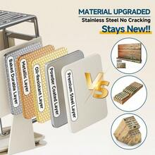 Universal Knife Block Holder Without Knives,Knife Storage With Slots For Scissors And Sharpening Rod, Knife Holder Storage For Countertop, Stainless Kitchen Knife Holder For Easy Clean - Multicolor - View 3