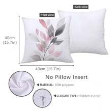 MEMNUN 1 Stück/2 Stücke 17.7*17.7in(45*45cm)/19.69*19.69in(50*50cm)/15.75*15.75in(40*40cm) Grau & Rosa Geometrisches Blatt Muster Kissenbezug [Einseitig Muster] Heimdekoration Kissenbezug für Bett, Sofa, Auto, geeignet für täglichen Gebrauch oder hochwertige minimalistische Heimdekoration