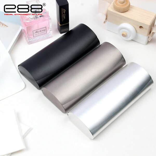 E88 ultra dünne und leichte Aluminium Anti-Druck Kurzsichtigkeitsbrille Etui, tragbares Aluminium-Legierungs Anti-Druck Aufbewahrungsreise-Brillenetui