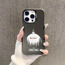 Funda de Teléfono Plateada Hermosa con Decoración de Reno de Navidad, Funda de Teléfono a Prueba de Golpes Adecuada para 16 11 15 14 13 12 Pro Plus, Regalo de Navidad Lindo Adecuado para Mujeres Hombres Adolescentes Chicas - Colores mixtos - Ver 4