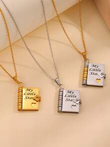 قلادة قلب من الفولاذ المقاوم للصدأ بشكل حروف حب مناسبة للسيدات للاستخدام اليومي هدية عيد ميلاد مجوهرات