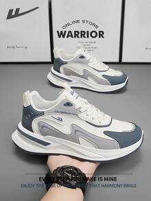 Warrior Comfortable Street Style Thick Soled Men's Shoes Autumn And Winter Comfortable Running Shoes Modest Style Casual Yet Sleek Sneakers Applicable Throughout The Year Wear-Resisting All-Day Wear Training Sneakers