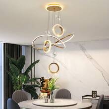 Modern Luxury New Crystal Flower Pendant Light For Bedroom, Dining Room, Living Room, LED Hallway, Staircase, Bar Counter Ceiling Light Fixture, Home Decor - Gold - View 7