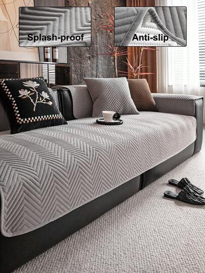 1件防水沙发套，加厚保暖，适合秋冬季节，柔软亲肤，可机洗，宠物友好，防污耐用，四季皆宜，节日装饰家具保护套，适用于1/2/3/4座沙发扶手靠背。