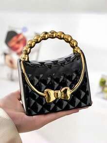 1pc Ceramic Handbag Shaped Mug With Bow Design, Fan-Shaped Handle, Creative Light Luxury Bag Shaped Ceramic Cup, Personalized Coffee Cup Plate Set, Home Water Cup, Girl's Gift, Home Decoration, New Year's Gift, Valentine's Day Gift - 彩色 - 查看 3