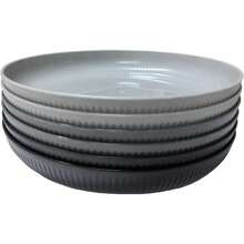 6 Pack Wheat Straw Plates Reusable Dinner Plates Durable And Lightweight Perfect For Home Parties Camping And Dishwasher  Dark Gray Light Gray Black - DarkGrayLightGrayblack - View 1