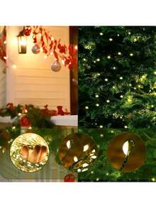 1pc LED Firecracker Light, Green Copper Wire Fairy String Lights, Remote Control USB Decorative Lamp, Classic 8 Modes LED Decorative Lighting, USB Powered (Plug And Play), Suitable For Christmas, Halloween, Thanksgiving Atmosphere Decoration - Multicolor - View 6