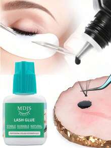 1pc Eyelash Extension Glue - Super Strong Adhesive, Long-Lasting Hold, Professional Eyelash Glue, 0.5s Quick Drying, Waterproof, Non-White | Lasts Up To 4 Weeks | Black Adhesive, Suitable For Professional Semi-Permanent Eyelash Extensions (10ml Black) - Black - View 1