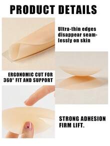 2/4/6pcs Reusable Silicone Nipple Covers, Strapless Invisible Self-Adhesive Breast Petals, Convenient Gift Box, Women Lingerie Accessories To Prevent Nipple Protrusion - Multicolor - View 3
