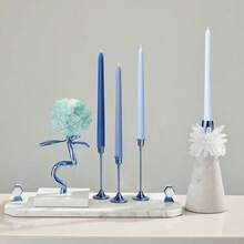 10 Inch Gradient Taper Candles,Set Of 4 Tapered Candle, Tall Candlesticks,Conical Stick Candles,Less,For Home Dinner, Party, Wedding, Halloween, Christmas (Blue Series, 10inch){Inchcolor_nameinch:InchBlueseriesinch,Inchsize_nameinch:Inch10inchinch} - 藍調系列 - 查看 4