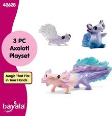 TendenciaSchleich bayala, Juego de 3 Piezas Axolotl Salamandra Juguetes para niñas y niños, Juego Axolotl Discovery con mamá y bebés, a Partir de 5 añosCalidad premium - Set de descubrimiento del ajolote - Ver 5