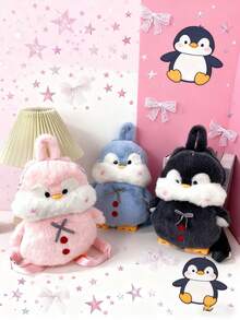 这款时尚可爱的卡通企鹅背包采用拉链封口和可调节肩带设计。独特的高品质设计，使其成为购物、日常穿着和旅行的理想之选。它充满时尚艺术气息，有多种颜色可选，是任何场合的必备时尚单品。