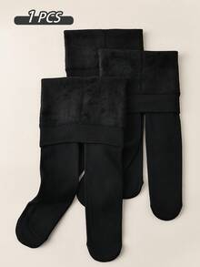 1/3 Pairs Autumn/Winter Thermal Lined Leggings, Solid Color Classic Thermal Tights, Soft Skin-Friendly Warm And Comfortable, Fashionable Casual Breathable Leggings Suitable For Daily Wear Or Holiday/Back To School Outfits - Black - View 10