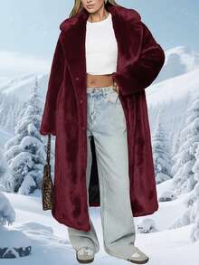 Chaqueta de mujer de piel sintética gruesa, abrigo esponjoso para otoño/invierno, adecuado para el Festival de Primavera y el Día de San Valentín 2026