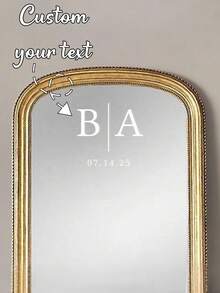 Customized "Welcome To My Wedding" Wedding Decoration Crystal Transfer Sticker. Make Your Mirror Unique In Style. Customize The Names Of The Bride And Groom And The Wedding Date. Decorate The Wedding Venue, Create Personalized Crafts. Bedroom Mirror Decoration. Wall Decoration, Celebration Sticker. - Multicolor - View 2