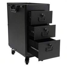 SENDERPICK Trolley per cosmetici con braccioli, trolley per tatuaggi con 3 cassetti, trolley per trucco professionale, tavolo per tatuaggi, espositore per cosmetici, attrezzatura per tatuaggi, trolley per unghie da donna con ruote - trasparente - Visualizzare 5