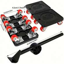 1 Set Heavy Duty Metal Furniture Lifter And Mover - 880 Lbs Capacity, Easy Glide Cart With 360° Swivel Wheels, For Sofa, Appliances Etc - No Electricity Needed - Great For Homeowners And Movers, Furniture Sliders - A Set Of Moving Equipment - View 2
