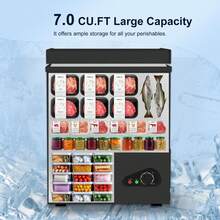 7.0 Cu Ft Deep Freezer With Removable Storage Basket, Black Top Open Door Freezer With 7 Level Adjustable Temperature,7.6-6.8°F - US B Type Plug(110-127V) - View 6