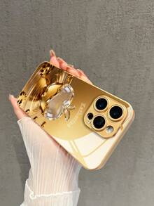 1pc Customized Name, Golden Apple Design Creative Phone Case Compatible With Samsung S24 Ultra/S25 Ultra And Apple 17 Pro Max/16 Pro Max/15 Pro/14 Plus/13 Pro/12 Pro Max/11/Xs Max/8/7/6 Plus, And /Redmi Phones, Suitable As Birthday Gift, For Girlfriend/Boyfriend Or Personal Use