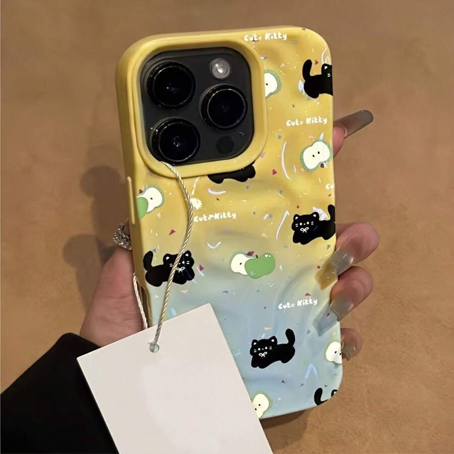 Teléfono Teléfono con patrón de meteorito de dopamina, adecuado 16 15 ProMax 14 14 Plus 13 Pro 12 Pro 11 Pro Modelo 16 Pro Protector anticaída suave todo incluido, se puede regalar como cumpleaños a amigos, familiares, compañeros de clase y aniversarios, teléfono, idea, diseño, dopamina estética, suave, cubierta protectora, accesorio móvil, cubierta de teléfono, amantes, entusiastas de la tecnología - Amarillo - Ver 1