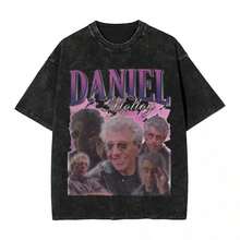 Daniel Molloy Interview With The Vampire Washed T-Shirt Men Casual T Shirts Summer O Neck Hip Hop Tee Shirt Loose Oversized Tops - 黑色 - 查看 1