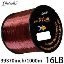 Chelesh Línea de pesca de nailon de 1000m/39370 pulgadas, de alta resistencia de un solo hilo, transparente, rosa rojo, burdeos, gris negro, verde oliva, con opciones de resistencia a la tracción de 6LB-38LB, duradera y resistente a la abrasión, lanzamiento suave, ligera y flexible, resistente a la corrosión, baja absorción de agua, textura suave, fácil de controlar y atar, adecuada para pesca de mar, pesca de estanque, pesca de carpas, pesca con señuelos, manualidades de joyería, regalo de pesca - Multicolor - Ver 27