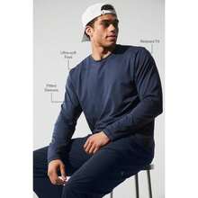 Conquer Reform Crewneck Long Sleeve - Lunar Grey |  | Men Outdoor Hoodies & Sweatshirts - Navy - View 2