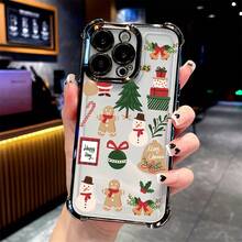 Funda de Teléfono de Navidad para 17 17 16e 17 16 15 14 13 12 11 Pro X XR XSMAX 8 Plus, Cubierta Trasera Transparente Suave a Prueba de Golpes - Colores mixtos - Ver 7